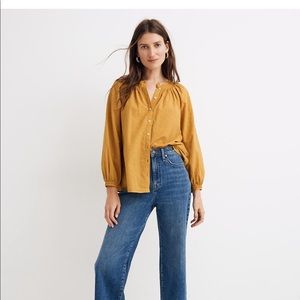 NWT Madewell Floral Embroidered Raglan Top